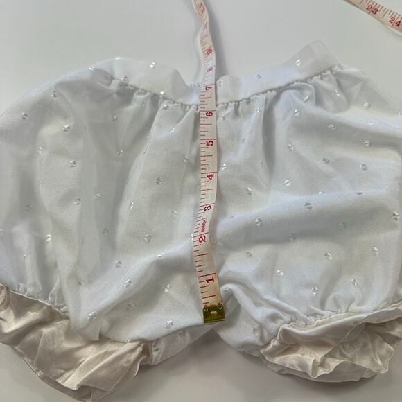 Baby Girl's 0-3 Month's Bloomer Shorts White Embroidered Silky Trim - Picture 6 of 8